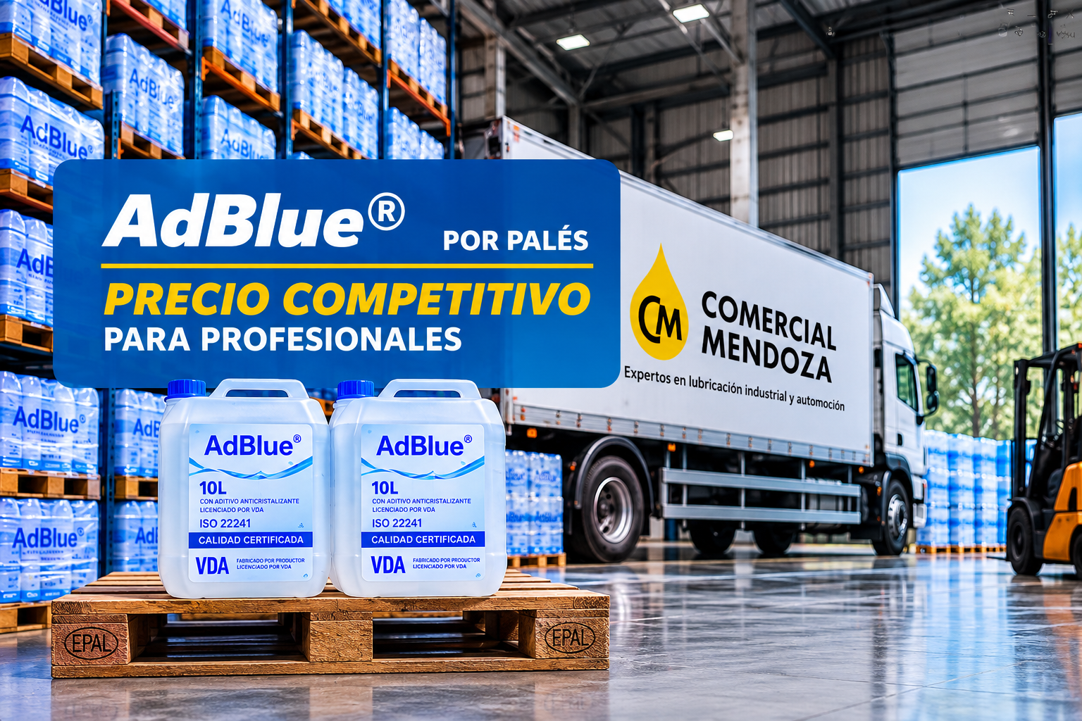 AdBlue 10 litros para suministro profesional por palés