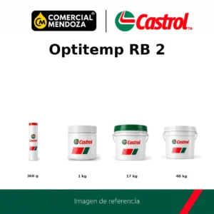 Castrol Optitemp RB 2 — formatos de envase (imagen de referencia)